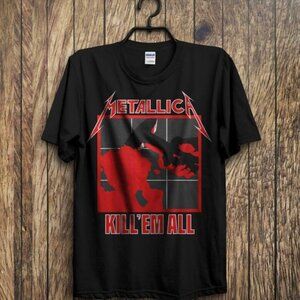 Metallica Kill' Em All T-Shirt, Metal Rock Unisex T-Shirt, Retro Rock Band Music